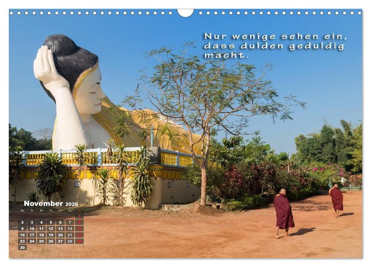 Produktbild: BUDDHAS WEISHEITEN - Balsam f&uuml;r die Seele (Wandkalender 2026 DIN A3 quer), CALVENDO Monatskalender