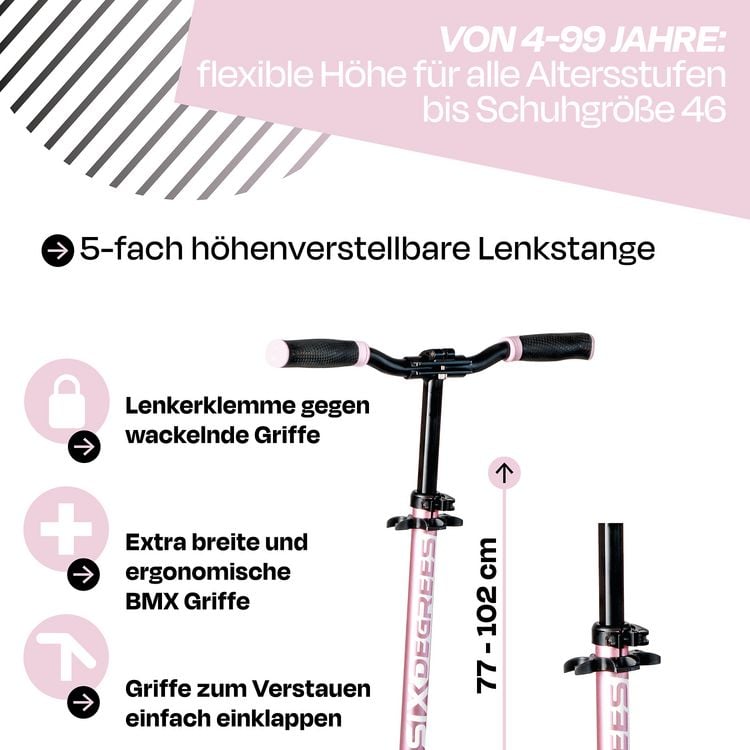 Produktbild: SIX DEGREES Alu Scooter 205 pastellrosa