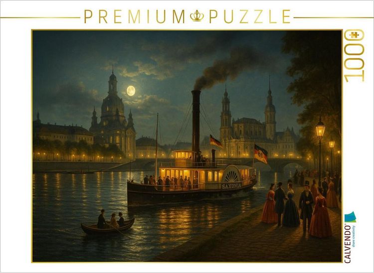 Produktbild: CALVENDO Puzzle Dampfschiff auf der Elbe | 1000 Teile Lege-Gr&ouml;&szlig;e 64x48cm Foto-Puzzle f&uuml;r gl&uuml;ckliche Stunden