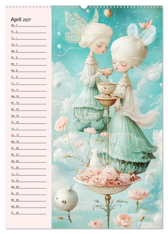 Produktbild: Tarot Wunderwelten. Surrealistische und magische Tarot-Kunst (Wandkalender 2027 DIN A2 hoch), CALVENDO Monatskalender