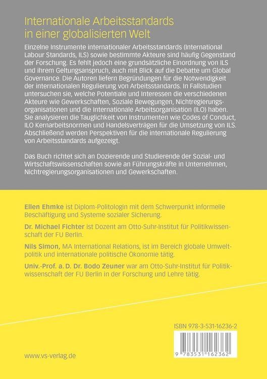 Produktbild: Internationale Arbeitsstandards in einer globalisierten Welt