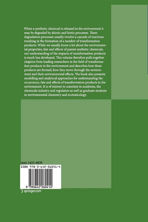 Produktbild: Transformation Products of Synthetic Chemicals in the Environment