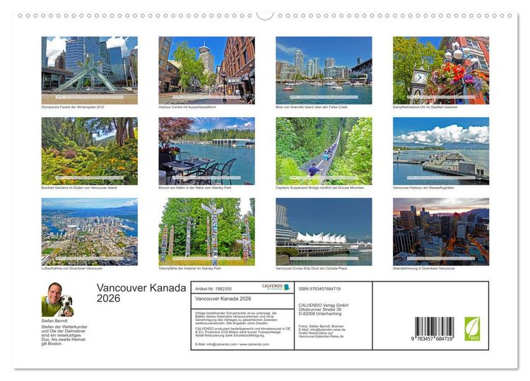 Produktbild: Vancouver Kanada 2026 (hochwertiger Premium Wandkalender 2026 DIN A2 quer), Kunstdruck in Hochglanz