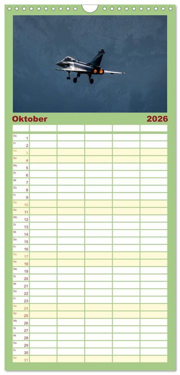 Produktbild: Familienplaner 2026 - Milit&auml;rflieger mit 5 Spalten (Wandkalender, 21 x 45 cm) CALVENDO