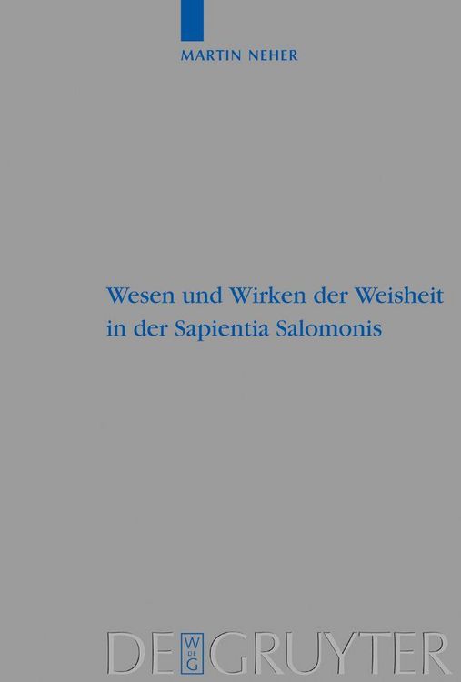 Produktbild: Wesen und Wirken der Weisheit in der Sapientia Salomonis