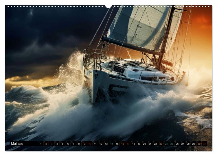 Produktbild: Mit dem Wind um die Welt - segeln (hochwertiger Premium Wandkalender 2026 DIN A2 quer), Kunstdruck in Hochglanz