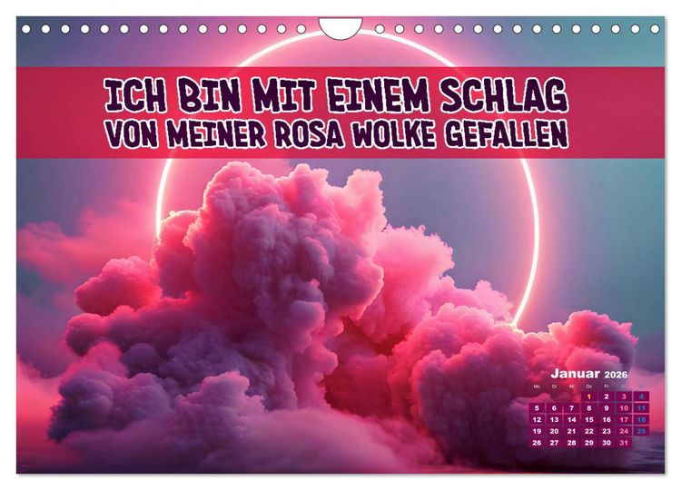 Produktbild: Lieblingsfarbe Rosa - mit coolen Spr&uuml;chen (Wandkalender 2026 DIN A4 quer), CALVENDO Monatskalender