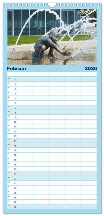 Produktbild: Familienplaner 2026 - Sch&ouml;ne Wasserspiele mit 5 Spalten (Wandkalender, 21 x 45 cm) CALVENDO