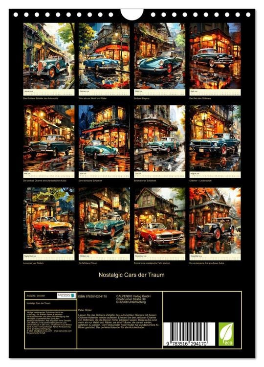 Produktbild: Nostalgic Cars der Traum (Wandkalender 2026 DIN A4 hoch), CALVENDO Monatskalender
