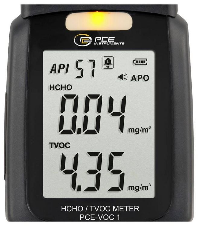 Produktbild: PCE Instruments Gasmessger&auml;t Formaldehyd PCE-VOC 1 Messung von TVOC |HCHO |0...9,99 mg/m&sup3; / PPM |0...5mg/m&sup3; / PPM |Alarm