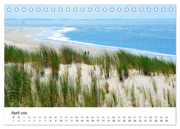 Produktbild: Langeoog - Sommer, Sonne, Strand (Tischkalender 2026 DIN A5 quer), CALVENDO Monatskalender