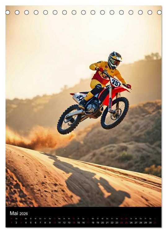 Produktbild: Adrenalin am Limit - Grenzenlose Motocross Action (Tischkalender 2026 DIN A5 hoch), CALVENDO Monatskalender