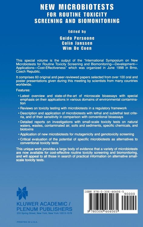 Produktbild: New Microbiotests for Routine Toxicity Screening and Biomonitoring