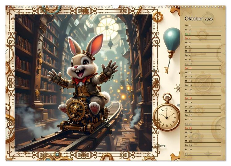 Produktbild: Hopp, Hopp durchs Zahnradland (Wandkalender 2026 DIN A2 quer), CALVENDO Monatskalender