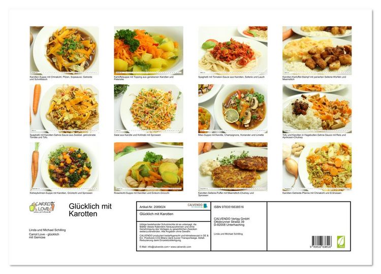 Produktbild: Gl&uuml;cklich mit Karotten (Wandkalender 2026 DIN A2 quer), CALVENDO Monatskalender