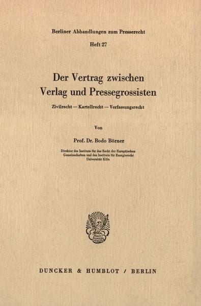 Produktbild: Der Vertrag zwischen Verlag und Pressegrossisten.