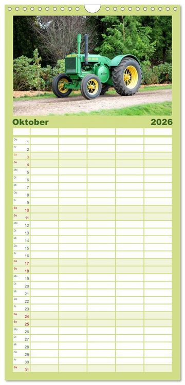 Produktbild: Familienplaner 2026 - Historische Traktoren 2026 mit 5 Spalten (Wandkalender, 21 x 45 cm) CALVENDO