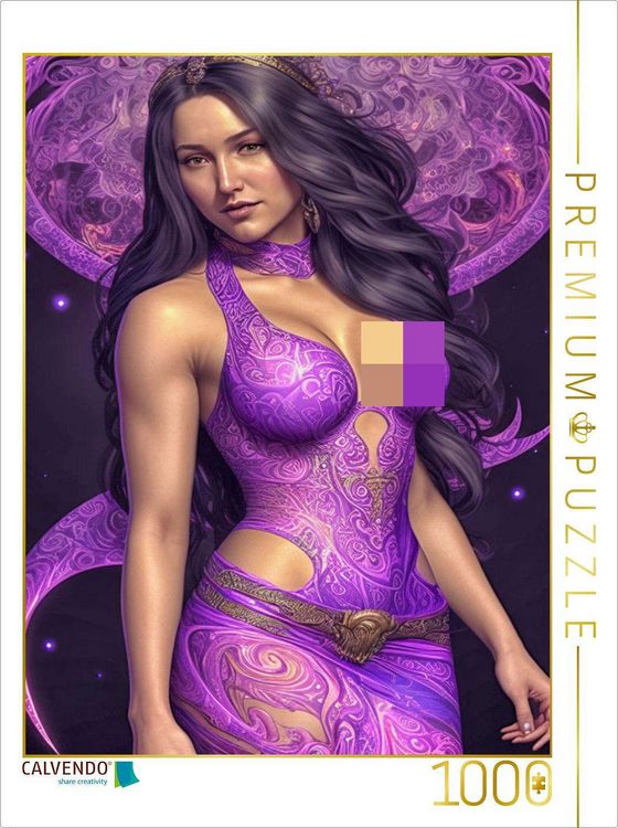 Produktbild: CALVENDO Puzzle Rhonda tr&auml;gt ein Modell mit aparten Ausschnitten. | 1000 Teile Lege-Gr&ouml;&szlig;e 64x48cm Foto-Puzzle f&uuml;r gl&uuml;ckliche Stunden