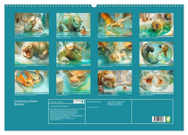 Produktbild: Schaurig sch&ouml;ne Biester (Wandkalender 2026 DIN A2 quer), CALVENDO Monatskalender