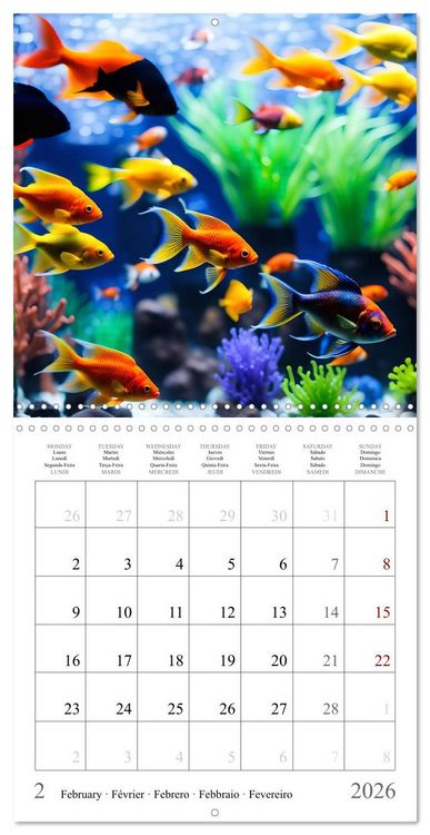 Produktbild: Colourful AI aquariums (Wall Calendar 2026 12 &times; 12 Inch) CALVENDO 12 Month Wall Calendar