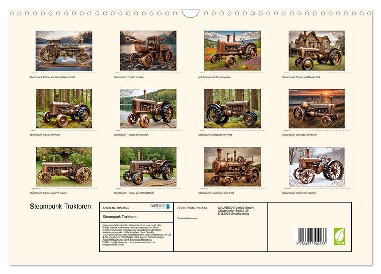 Produktbild: Steampunk Traktoren (Wandkalender 2026 DIN A3 quer), CALVENDO Monatskalender