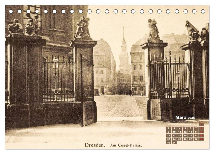 Produktbild: Souvenirs aus Dresden &ndash; Die Stadt auf historischen Karten (Tischkalender 2026 DIN A5 quer), CALVENDO Monatskalender
