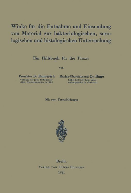 Produktbild: Winke f&uuml;r die Entnahme und Einsendung von Material zur bakteriologischen, serologischen und histologischen Untersuchung