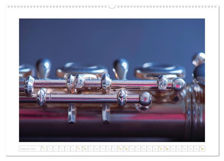 Produktbild: Die Querfl&ouml;te, ein herrliches Instrument (hochwertiger Premium Wandkalender 2026 DIN A2 quer), Kunstdruck in Hochglanz