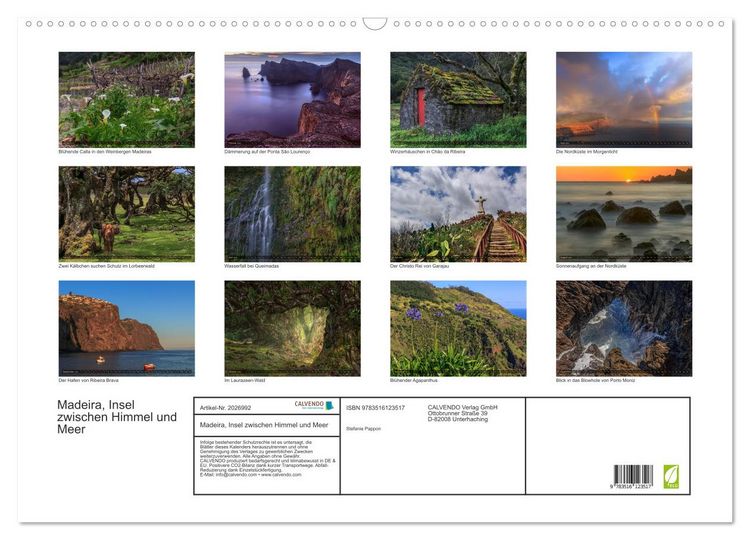 Produktbild: Madeira, Insel zwischen Himmel und Meer (Wandkalender 2026 DIN A2 quer), CALVENDO Monatskalender