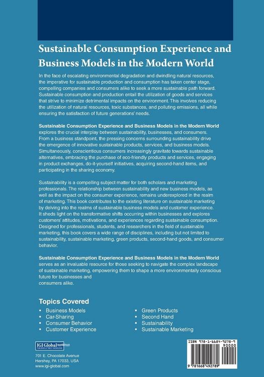 Produktbild: Sustainable Consumption Experience and Business Models in the Modern World