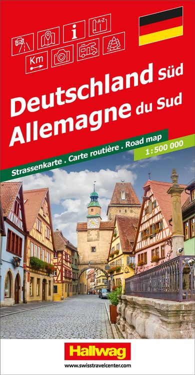 Produktbild: Hallwag Strassenkarte Deutschland Süd 1:500.000