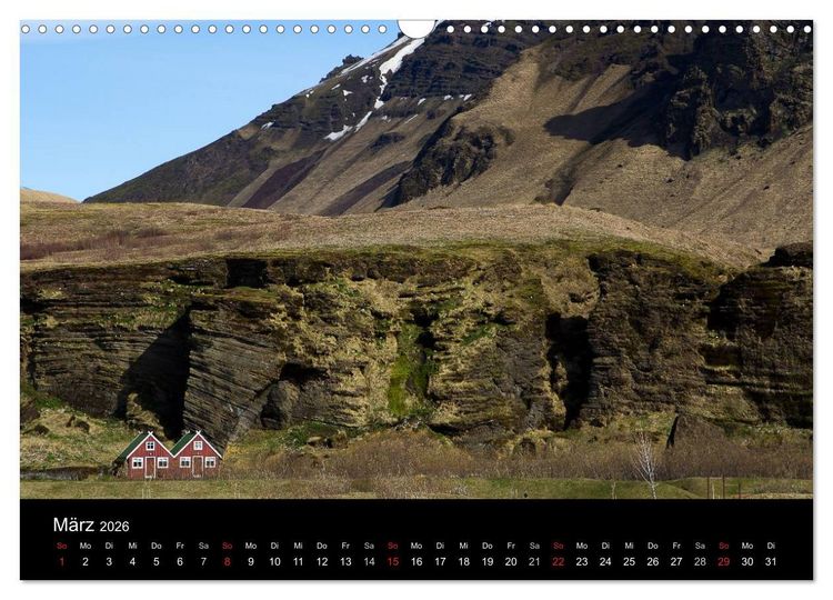 Produktbild: Eindr&uuml;cklich Island 2026 (Wandkalender 2026 DIN A3 quer), CALVENDO Monatskalender