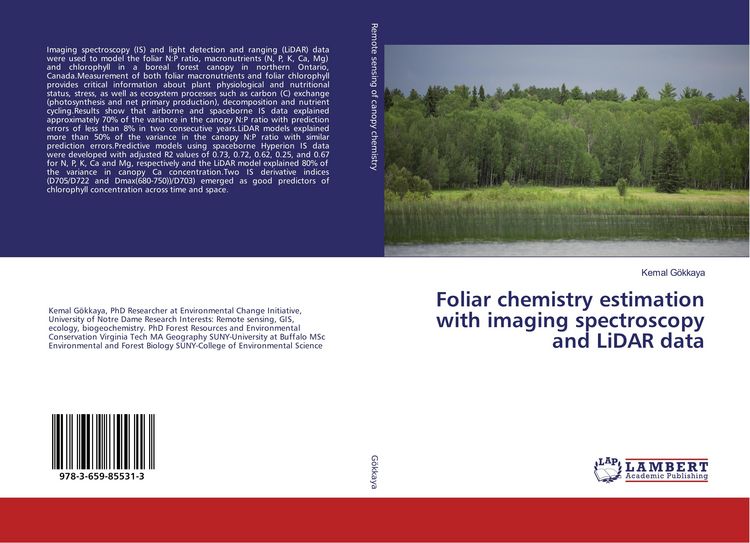 Produktbild: Foliar chemistry estimation with imaging spectroscopy and LiDAR data