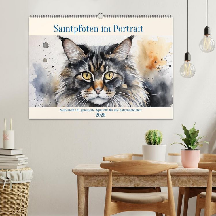 Produktbild: Samtpfoten im Portrait (Wandkalender 2026 DIN A2 quer), CALVENDO Monatskalender