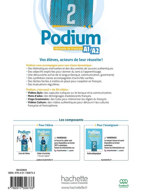 Produktbild: Podium 2: M&eacute;thode de fran&ccedil;ais, A1-A2