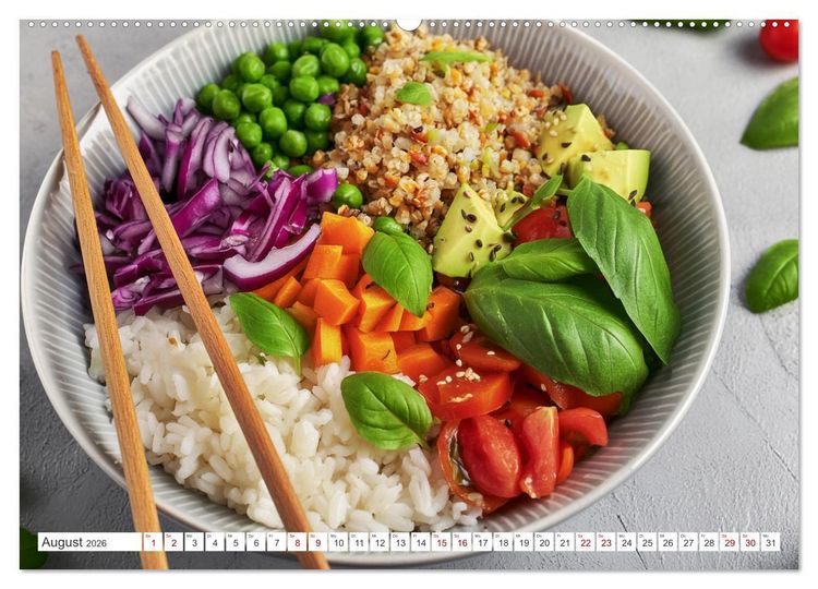 Produktbild: Vegane Bowls - Eine Sch&uuml;ssel voller Geschmack (Wandkalender 2026 DIN A2 quer), CALVENDO Monatskalender