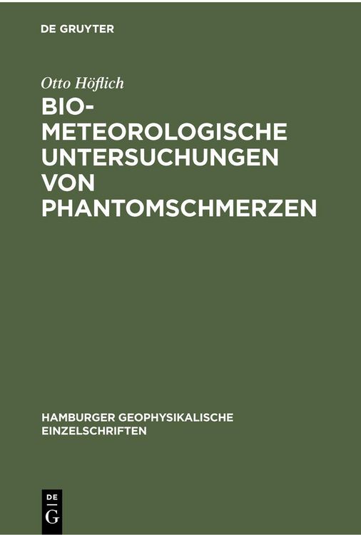Produktbild: Biometeorologische Untersuchungen von Phantomschmerzen