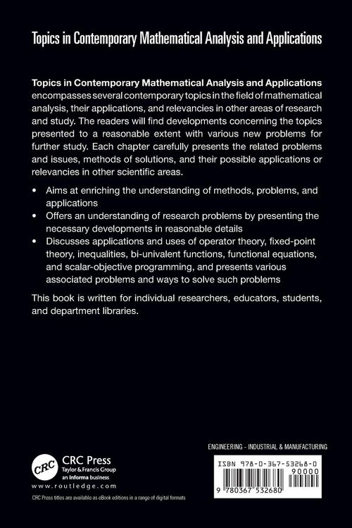 Produktbild: Topics in Contemporary Mathematical Analysis and Applications