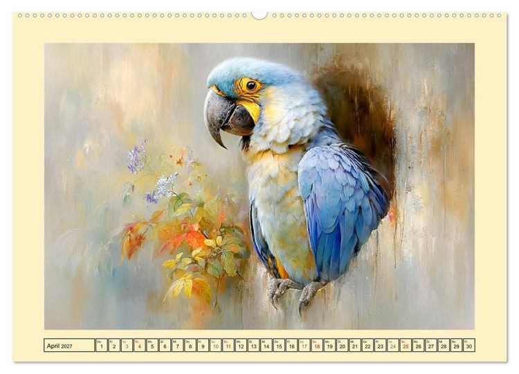 Produktbild: Hyazint-Aras. Die blauen Papageien aus S&uuml;damerika (hochwertiger Premium Wandkalender 2027 DIN A2 quer), Kunstdruck in Hochglanz