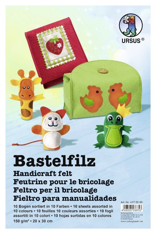 Produktbild: URSUS Bastelfilz "Intensiv", 20 x 30 cm, sortiert