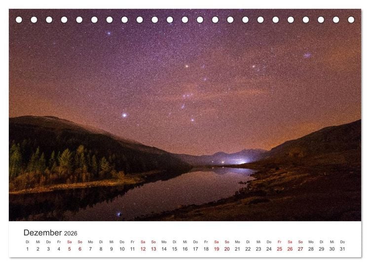 Produktbild: Nachthimmel - Unfassbare Fotografien der Sterne. (Tischkalender 2026 DIN A5 quer), CALVENDO Monatskalender