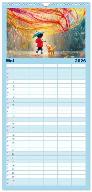 Produktbild: Familienplaner 2026 - Witzige Weisheiten f&uuml;r Kinder mit 5 Spalten (Wandkalender, 21 x 45 cm) CALVENDO