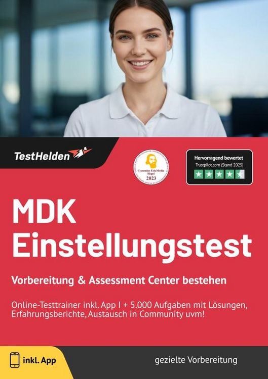 Produktbild: MDK Einstellungstest: Vorbereitung & Assessment Center bestehen - Online-Testtra