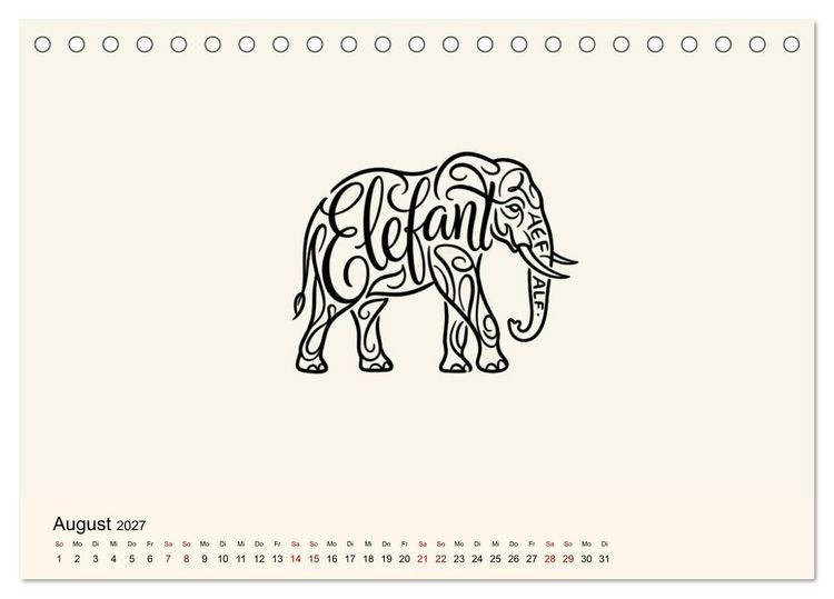 Produktbild: Buchstabentiere (Tischkalender 2027 DIN A5 quer), CALVENDO Monatskalender