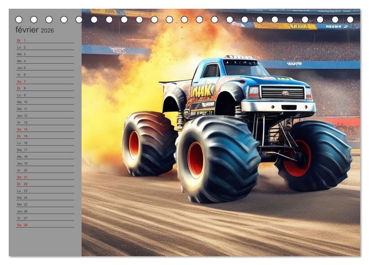 Produktbild: Monster trucks La confrontation ultime (Calendrier de bureau 2026 DIN A5 vertical), CALVENDO calendrier mensuel