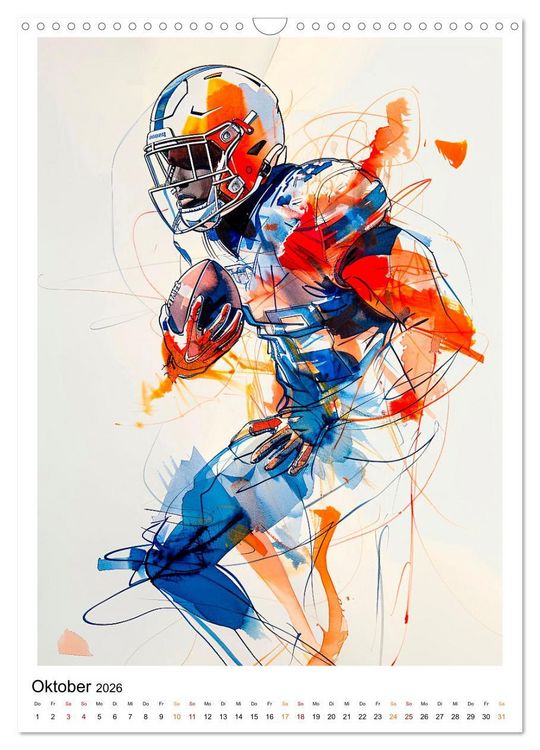 Produktbild: American Football - tolle Momente (Wandkalender 2026 DIN A3 hoch), CALVENDO Monatskalender