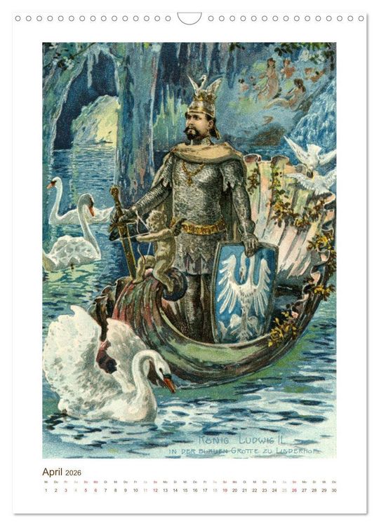 Produktbild: Ludwig II. von Bayern: Historische Illustrationen und Stiche (Wandkalender 2026 DIN A3 hoch), CALVENDO Monatskalender