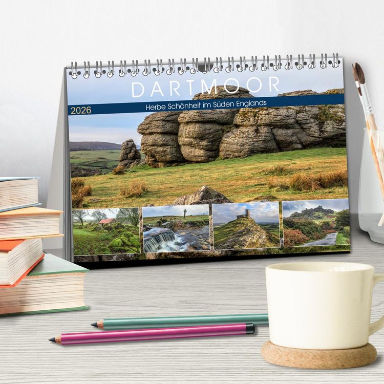 Produktbild: Dartmoor, herbe Sch&ouml;nheit im S&uuml;den Englands (Tischkalender 2026 DIN A5 quer), CALVENDO Monatskalender