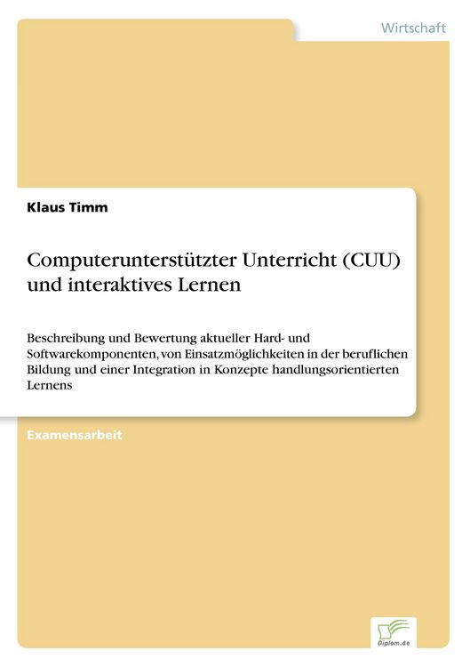 Produktbild: Computerunterst&uuml;tzter Unterricht (CUU) und interaktives Lernen