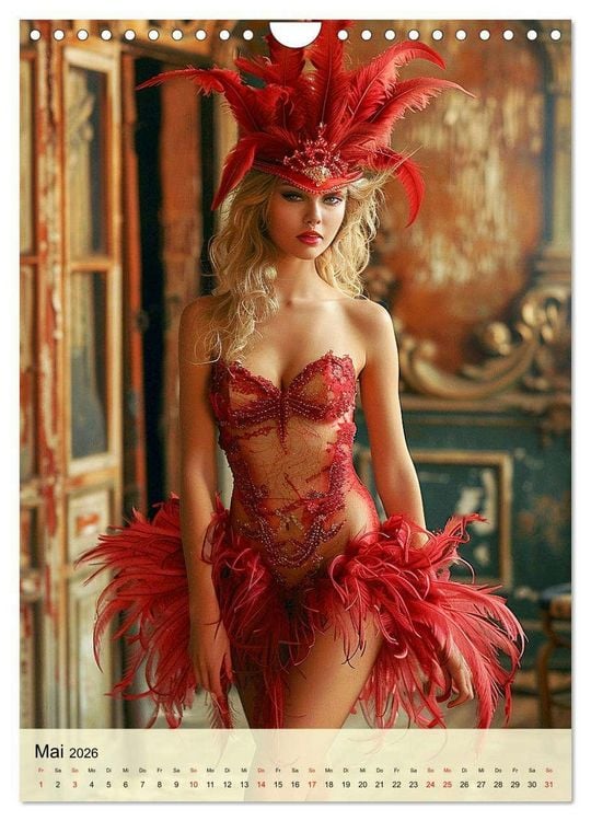 Produktbild: Burlesque. Verf&uuml;hrerische Frauen im Stil der 20er Jahre (Wandkalender 2026 DIN A4 hoch), CALVENDO Monatskalender